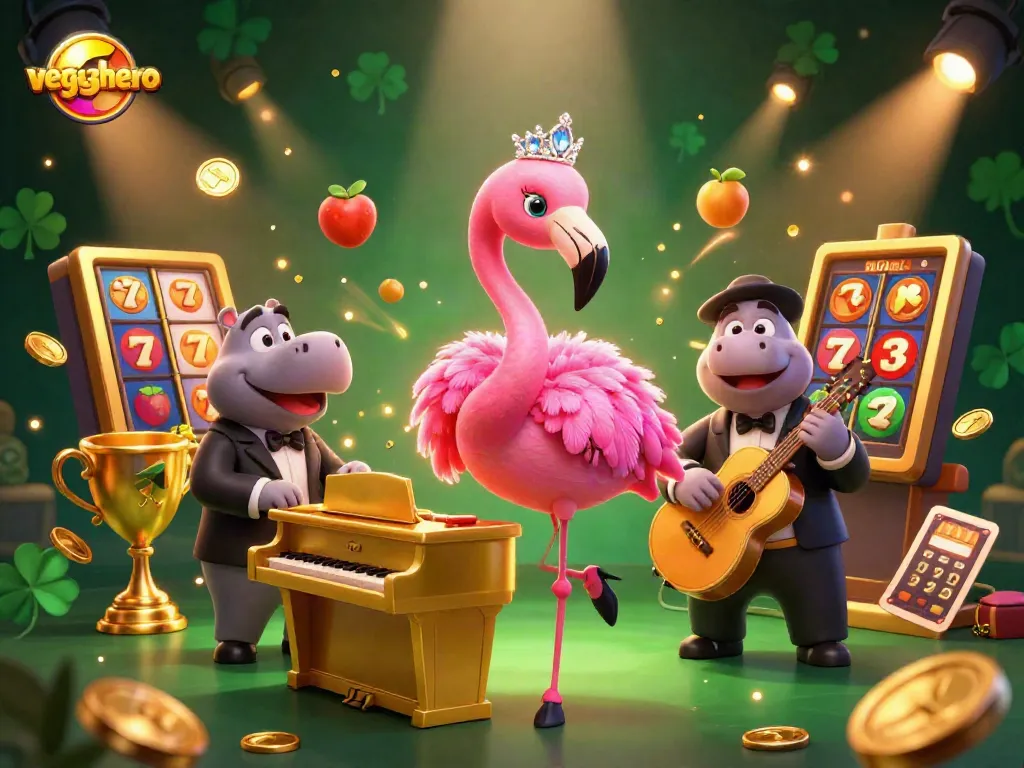 Experience the vibrant atmosphere of vegashero with a lively casino scene featuring animated characters and dynamic gaming elements.