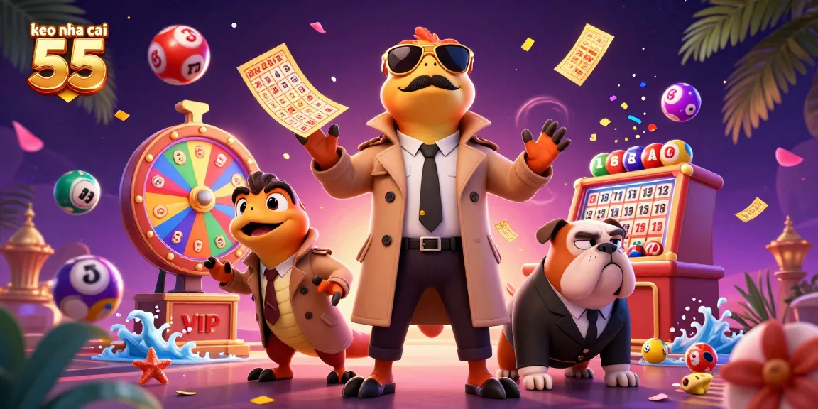 Spot winning lottery numbers with keo nha cai 55 while raptors blend into a casino scene.